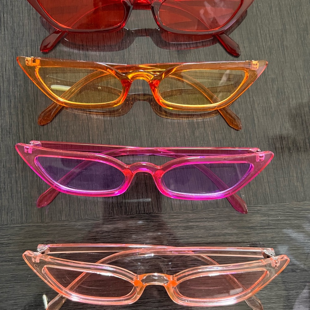 Stylish Retro Vintage Women's Cat-Eye Glasses Set - Red, Orange, Pink, Peach